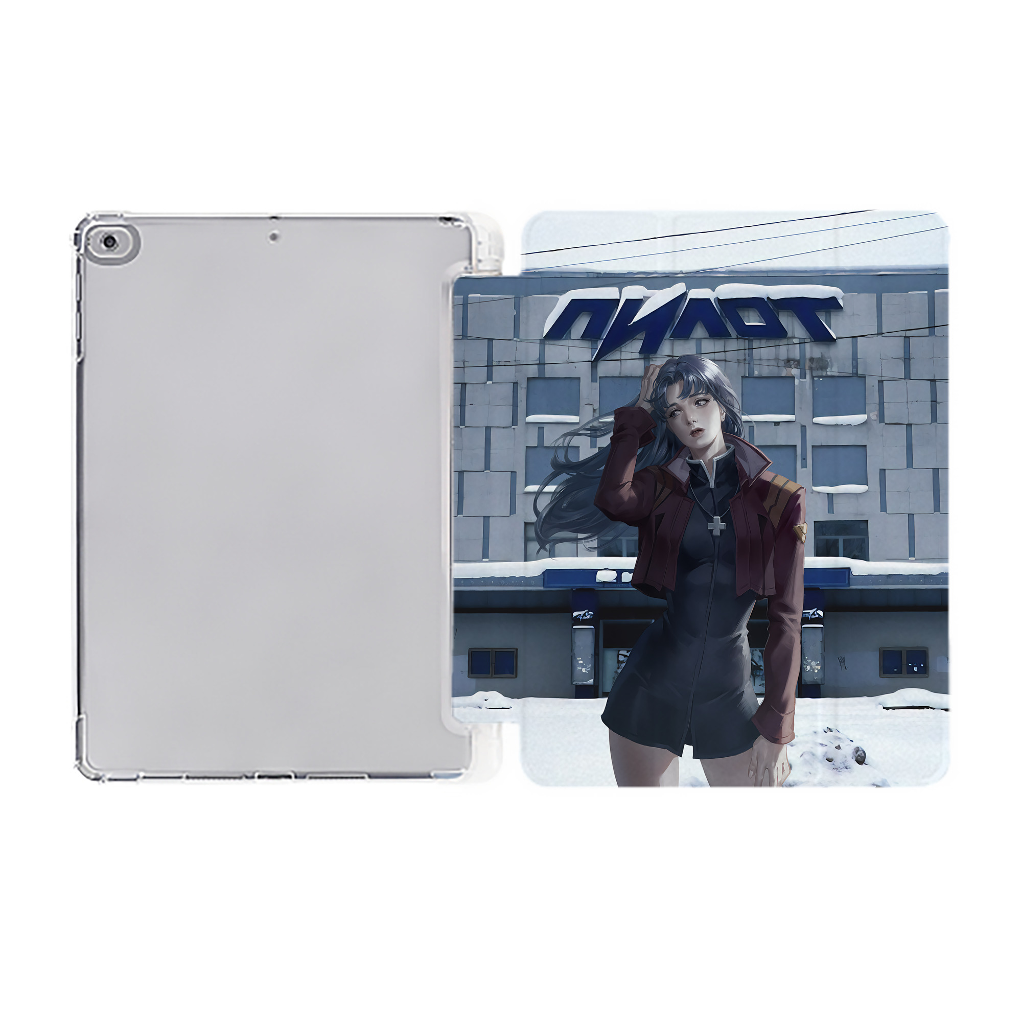（画像用） EVA 新世紀エヴァンゲリオン IPad ケース ペン収納付き 三つ折りスタンド PUレザー×シリコン 対応機種9.5/10.5/10.9インチ